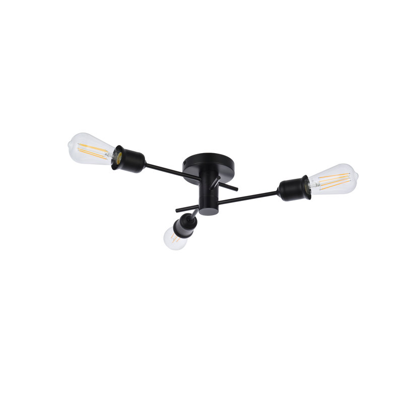 Mondale Semi-Flush Mount , 3, 5" H x 18" W x 18" D, Black