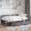 Lit plateforme simple tapissier avec rangement et tiroirs - aucun sommier nécessaire, robuste et durable