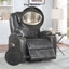 Fauteuil inclinable en cuir gris acier avec relevage et massage