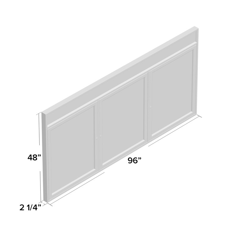 Tableau d’affichage clos cabinet, Aluminium satiné pour l'extérieur, 48 po x 96 po