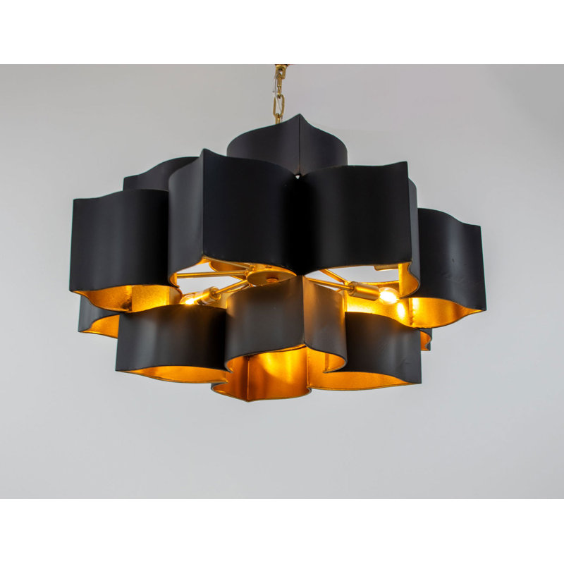 Lana 8 - Light Chandelier, Gold/Black