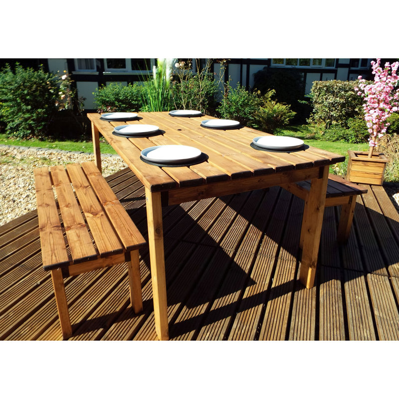 Mueller 6 - Person Wood Patio Dining Set with Rectangular Table