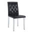 Ensemble de 4 chaises de salle à manger en polyuréthane noir: dossier ergonomique à boucle, hauteur de 35 pouces, pieds en métal argenté, combinant confort et texture. Convient aux salles à manger familiales, aux salles de banquet d'hôtel, etc. W1151P29570-1815863176-1815863168-1815863182