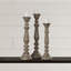 3 Piece Wood Tabletop Candlestick Set