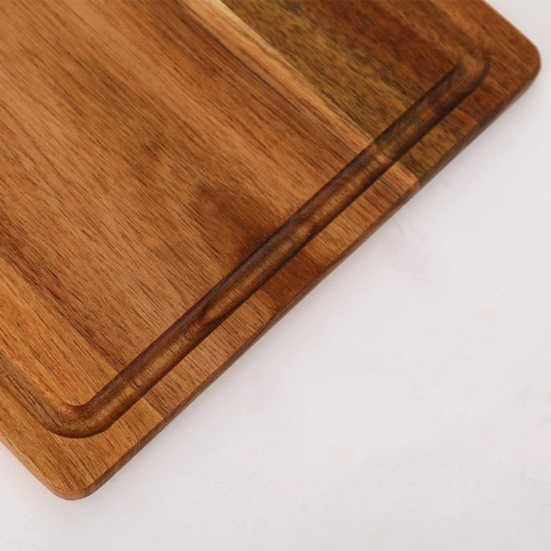 Planche à découper en bois massif avec poignées de cuisine, C
