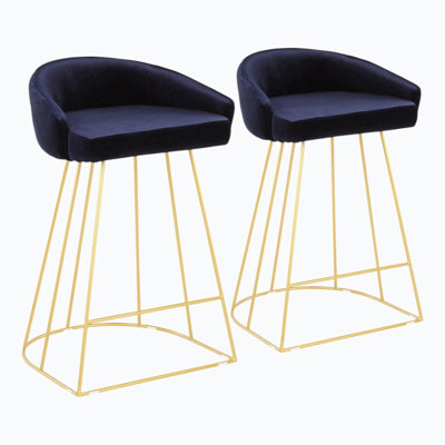 Canary Upholstered Counter Stool with Metal Frame