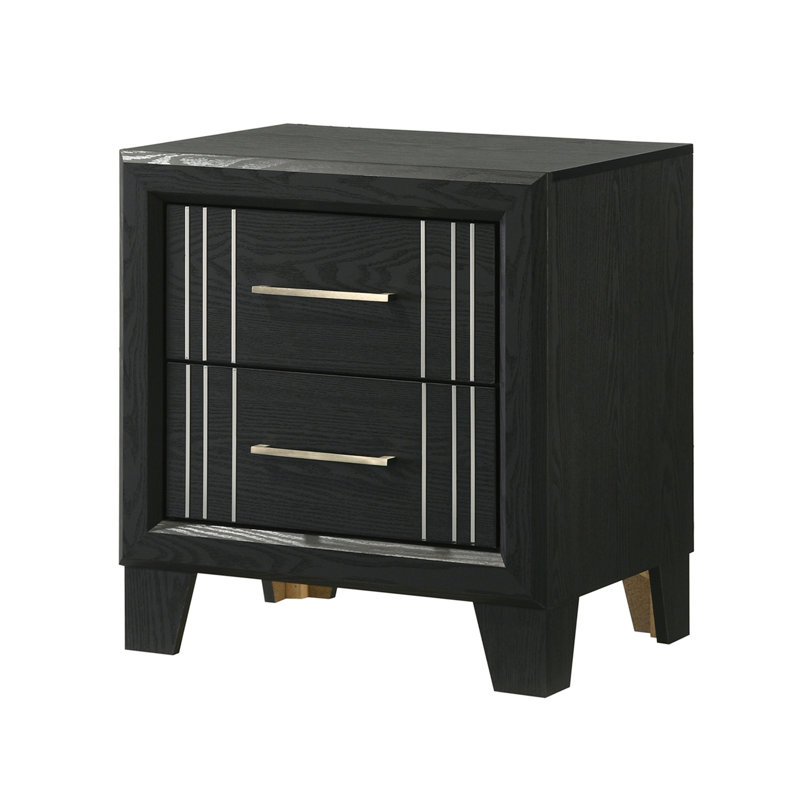 Modern Elegance Nightstand, Charcoal
