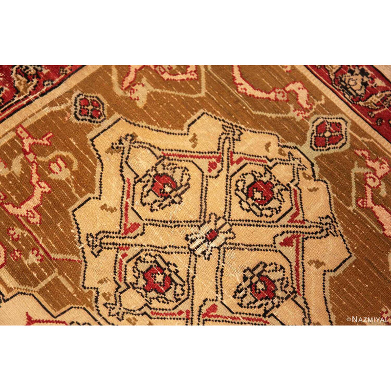 Tapis indien antique à motif animalier