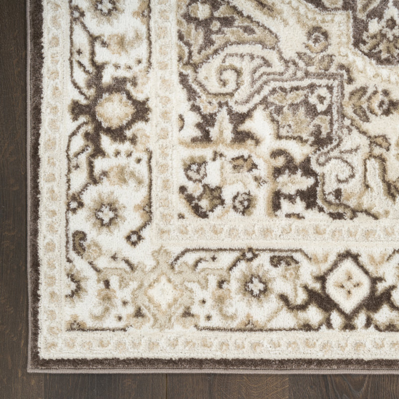 Lafever 2' x 4' Brown Ivory Vintage Indoor Rug, Runner 2' x 4'