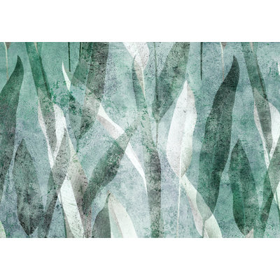 Papier peint botanique - Plantes rétro abstraites
