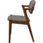 Noyer foncé et gris Mid-Century chaises de salle à manger modernes (deux 2 - et revêtement