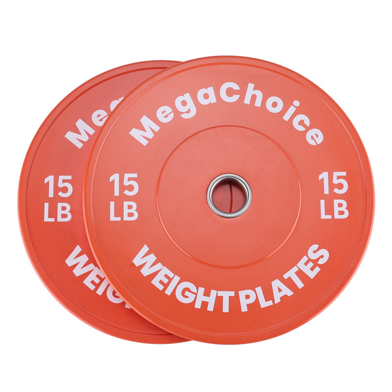 Plaques de poids de pare-chocs en caoutchouc de 2 pouces avec code de couleur, 10 à 55 lb simple / paire / ensemble d'options, plaques à haltères silencieuses absorbant les chocs pour la musculation à domicile et l'entraînement en force