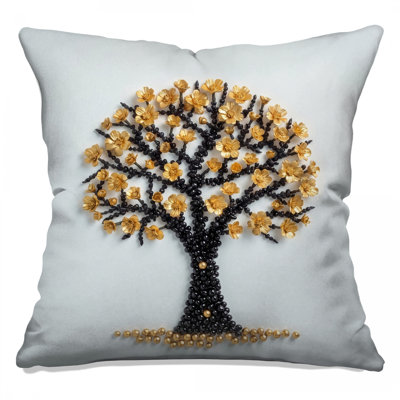 Coussins décoratifs à double face avec motif d'arbre à fleurs