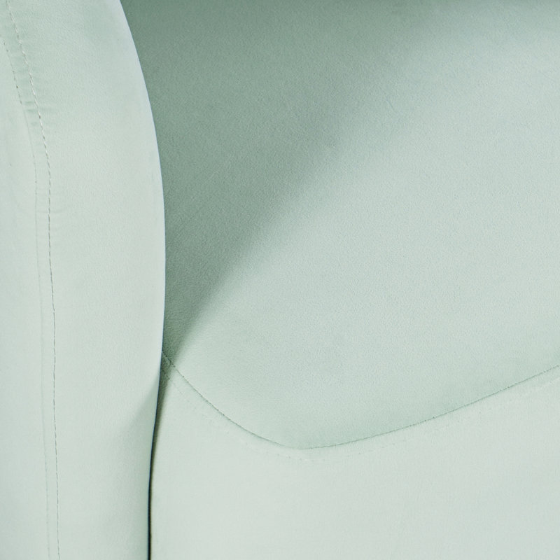 Fauteuil d'appoint courbé et pivotant à dossier divisé en demi-cercle Jurate, Polyester menthe