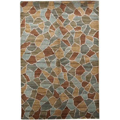 Himalayan Hand Woven Wool Abstract Area Rug