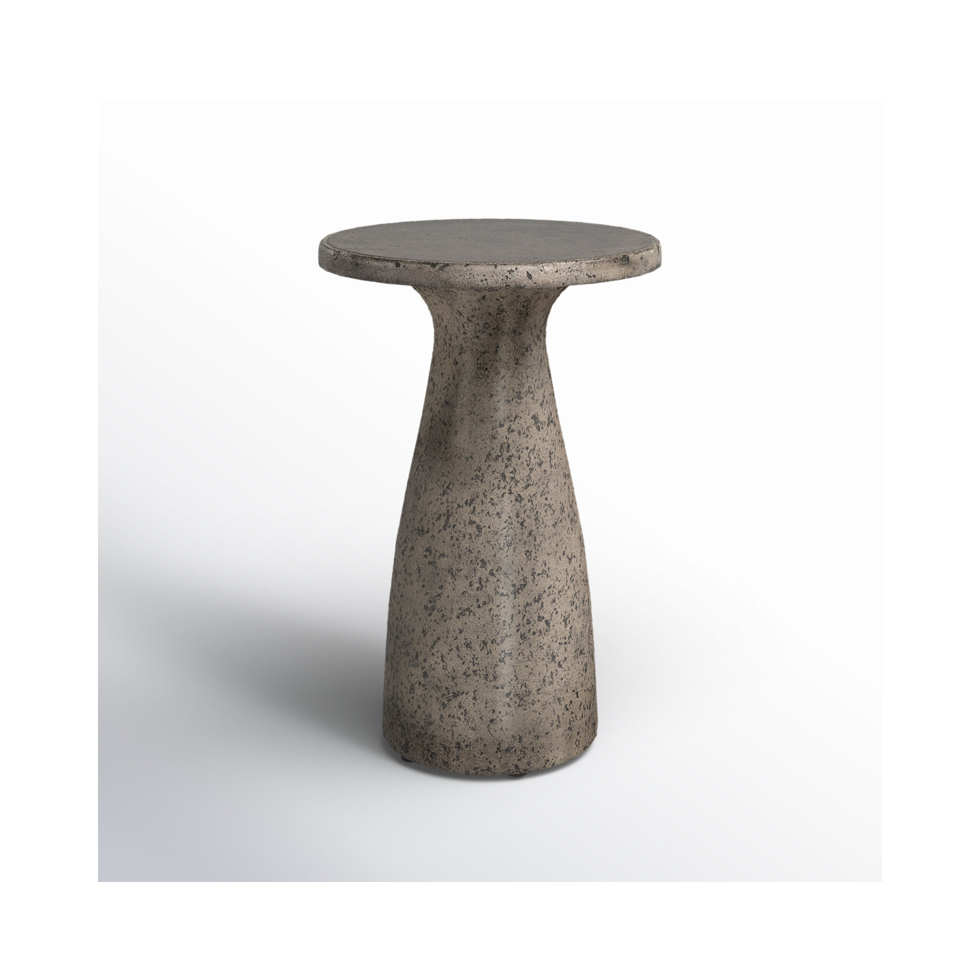 Adainville 13" W Concrete Outdoor Accent Table, Dark Gray
