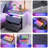 2-Drawer Nightstand with Adjustable RGB Light and Human Body Detection,Fashionable Mirror Visual Design Bedside Table with Charging Station-645997637