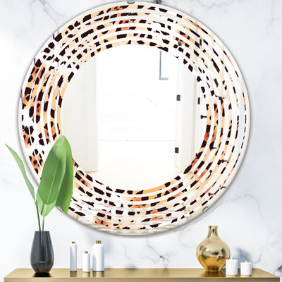 Miroir mural sans cadre en fourrure glam
