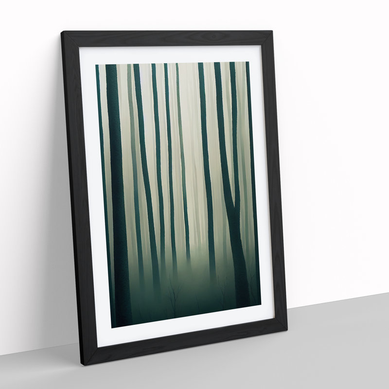 Misty Forest - Framed Print, Black, 64cm H x 46cm W x 2cm D