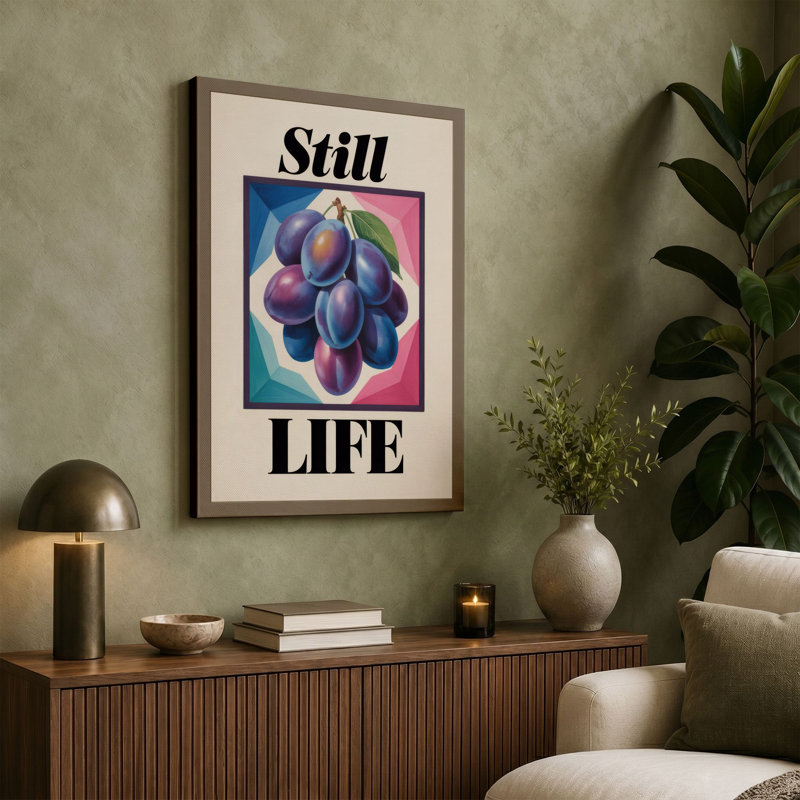 Still Life in Jewels Modern - Wrapped Canvas, 24x16 - 61.0 x 40.6 cm, Sage Border