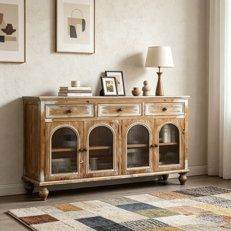 Buffet 59,06 "Farmhouse, Brun antique + blanc