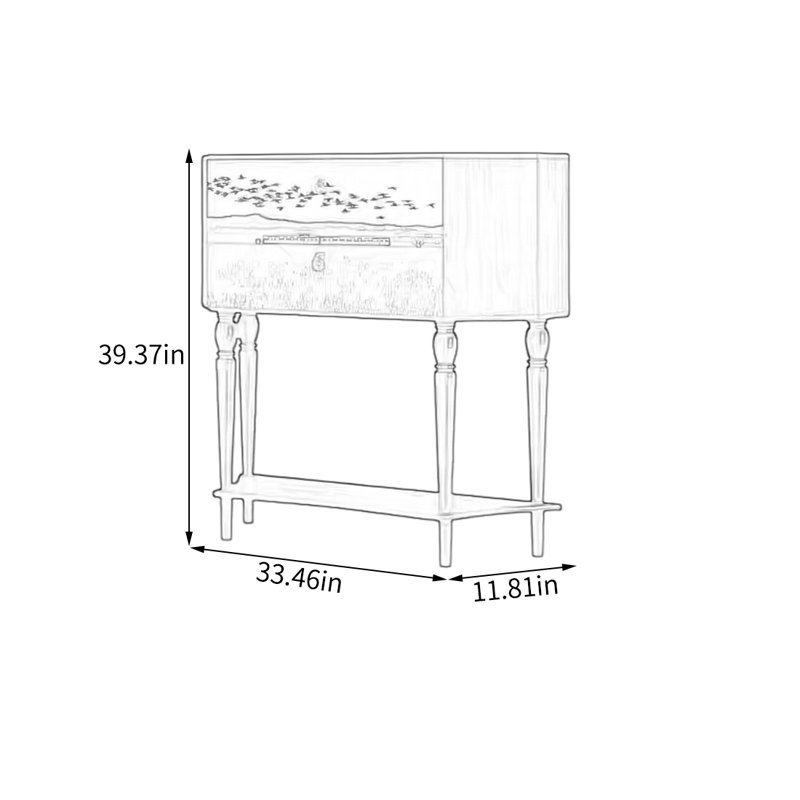 Armoire élégante en bois avec deux tiroirs, Noyer