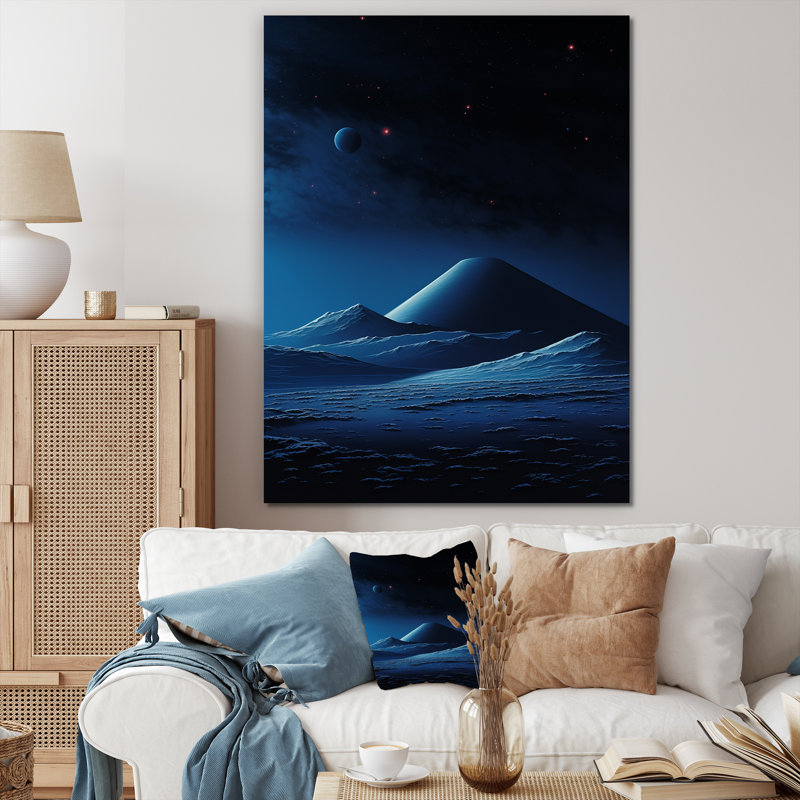 Paysage lunaire volcanique I, Encadrement doré, H 32 po x l 24 po