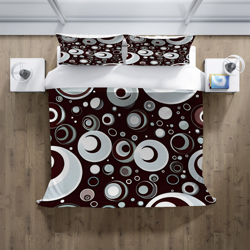 Polyester Abstract Duvet Cover, King Duvet Cover + 2 King Shams