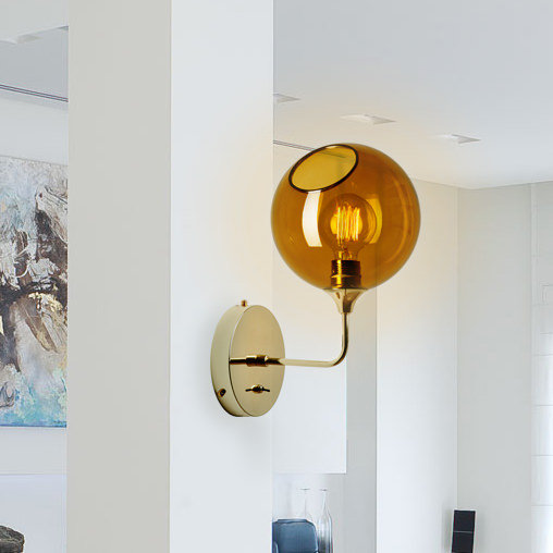 Armed Sconce, 37cm H x 20cm W x 20cm D, Gold, Yellow