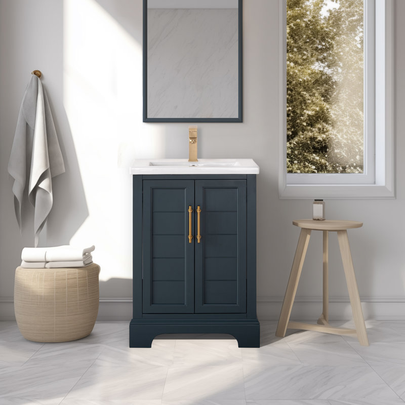  24" Single Bathroom Vanity Set, Vintage Blue