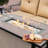 4-piece Patio Fire Pit Chat Set, Outdoor Fire Pit Table 50,000 Btu PVC-coated polyester Propane Fire Pit Table, Outdoor Patio Aluminum Sofa Set For Garden, Backyard, Poolside, Deck, Ginger And Light Brown