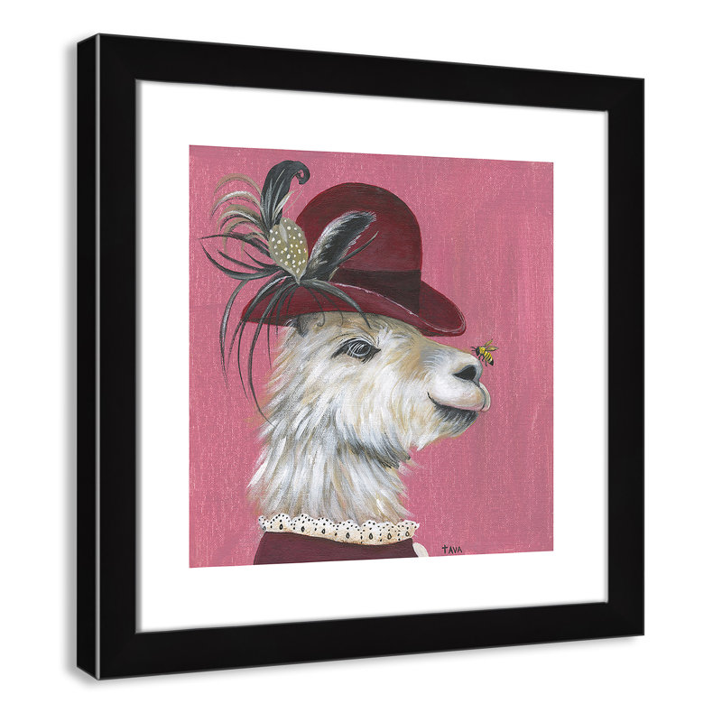 Llama Animals, 18" H x 18" W x 0.625" D, Silver Framed