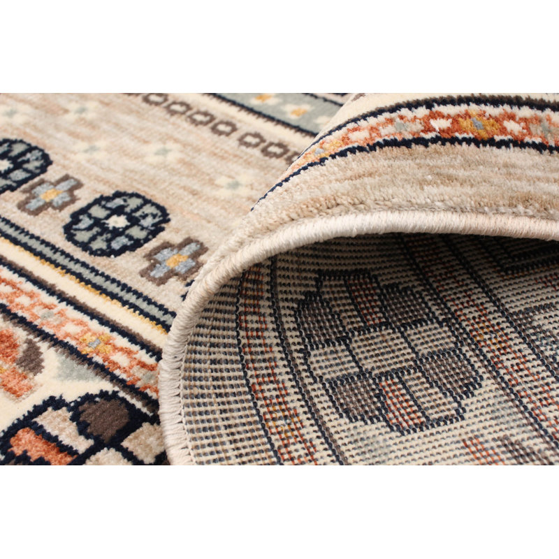 Tapis taupe / bleu Agel, Rectangle 7 pi 10 po x 10 pi 2 po