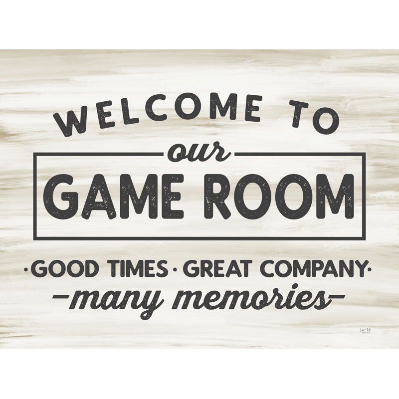 «Welcome To Our Game Room» sur toile par Lux + Me Designs, H 8 po x l 12 po x P 1,25 po
