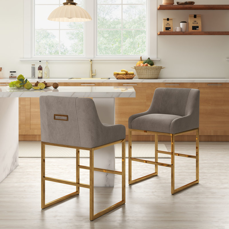 Tabouret de comptoir 26 po Zanthia, Gris, 2