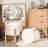 Broward White Bouclé Pouf