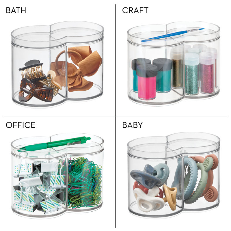 iDesign Stackable Dual Canister for Bathroom Vanity or Countertop  in Primary or Guest Bathrooms