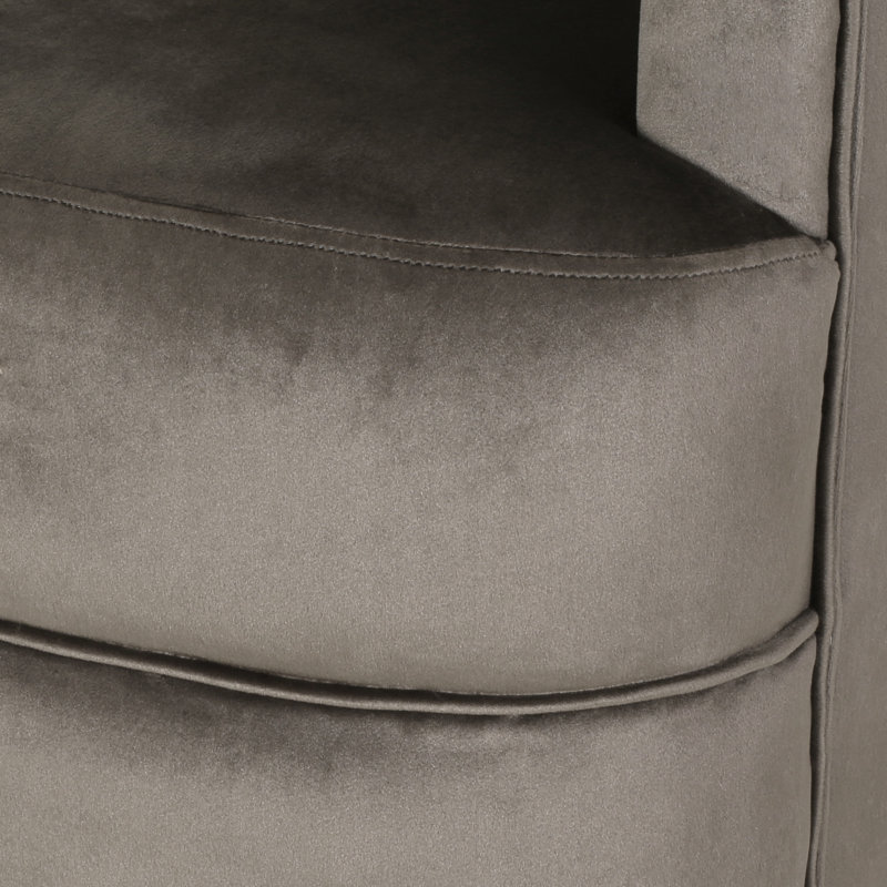 Fauteuil club en velours de 31 po de largeur Laymon, Velours gris velours