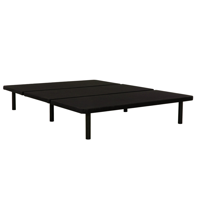 Structure de lit plateforme tapissier simple pour chambres à coucher, chambres d'amis, appartements, dortoirs, peu encombrant, noir