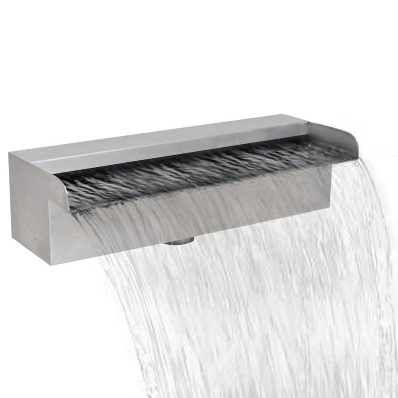 Fontaine cascade pour piscine en acier inoxydable, H 3,15 po x l 11,8 po x P 4,5 po