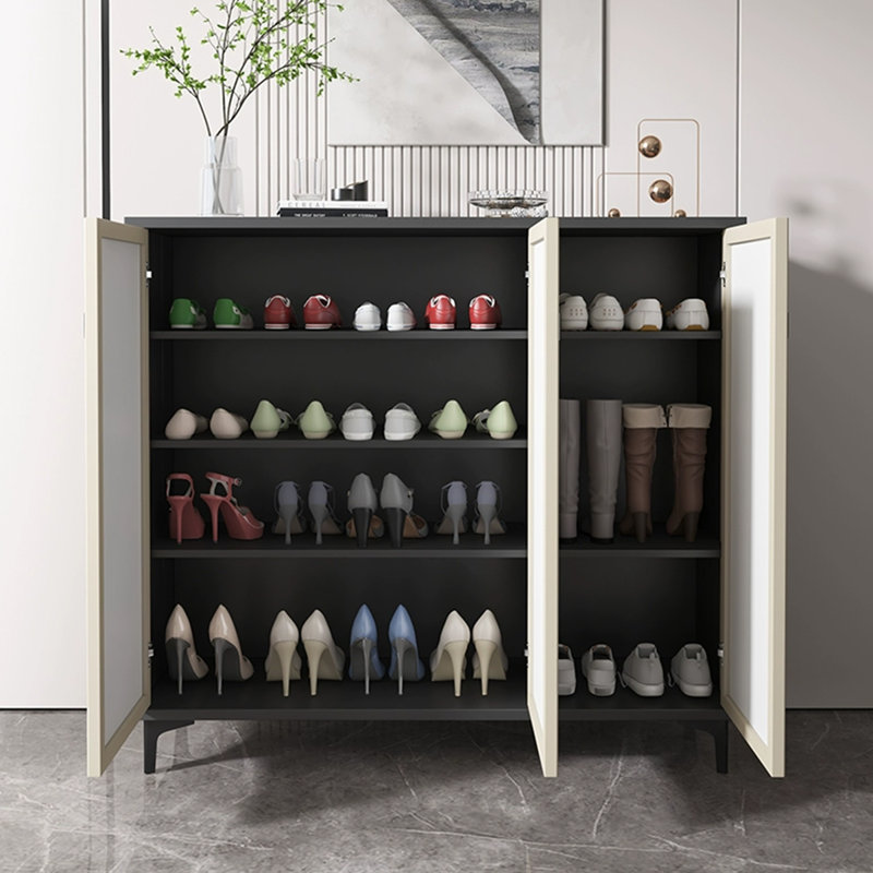 Rangement à chaussures en métal beige