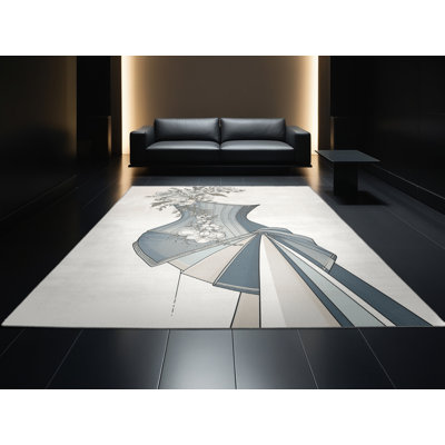 Tapis gris moelleux doux et moelleux à motif floral - reliure grise