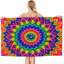 Serviette de plage colorée et colorée en microfibre Mandala