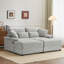 Ensemble de méridienne double avec repose-pieds réversible en velours côtelé doux, repose-pieds de rangement, port USB, siège / table multifonctionnel (coussin convertible à convertir), pour le salon-752219324