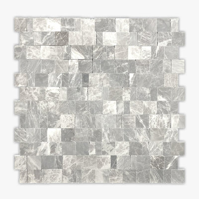 Norde Grigio Marble Grid Mosaic Wall & Floor Tile