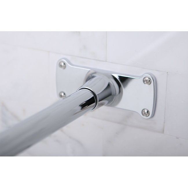 Tringle à rideau de douche en L 63 po Kingston, Chrome poli