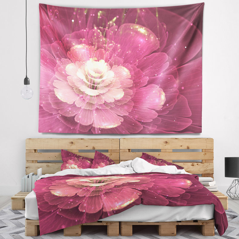 Tapisserie florale abstraite, H 32 po x l 39 po