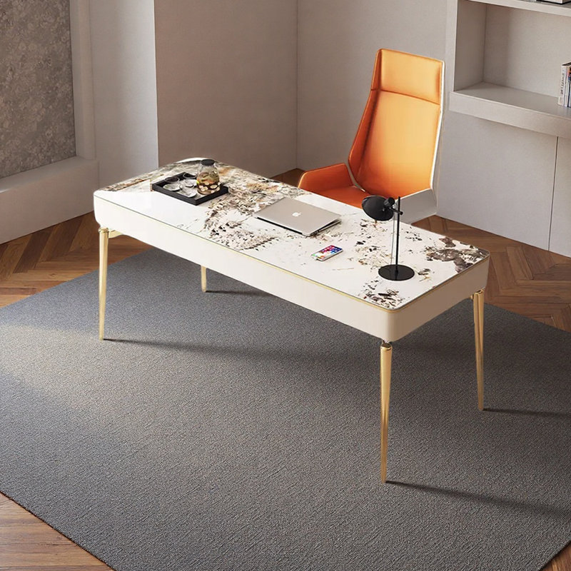 Bureau sécuritaire et réfléchi, Noir / blanc, H 29,92 po x l 62,99 po x P 23,62 po