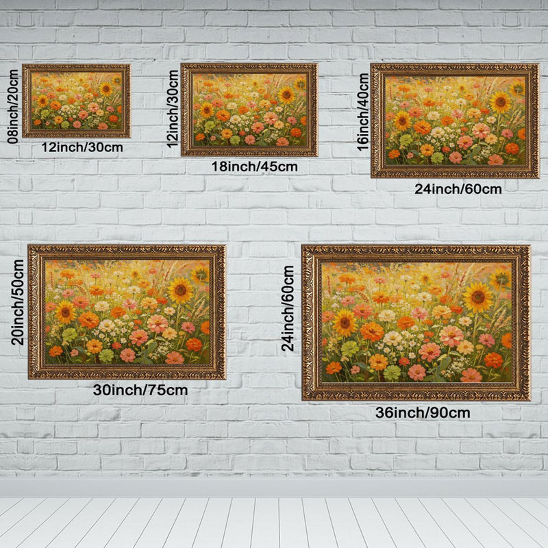 Tournesols Zinnias, L 12 po x l 18 po