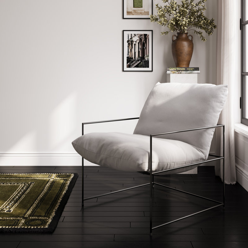 BROOK ACCENT CHAIR, White, Fabric